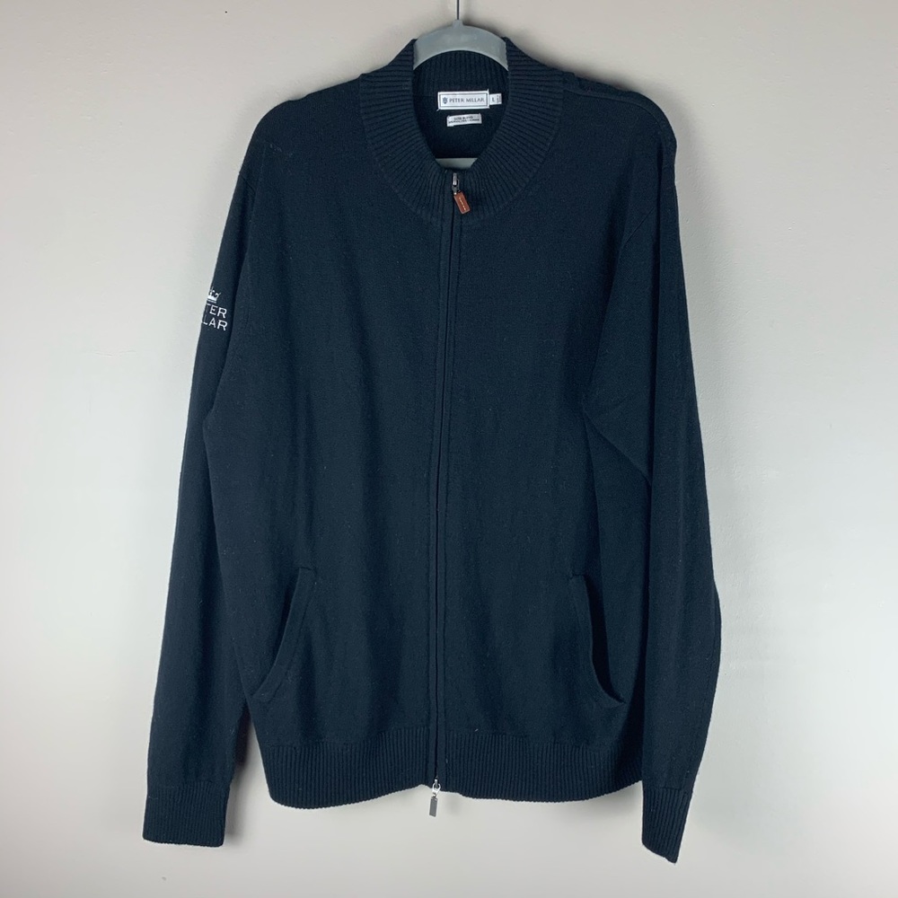 Peter Millar Black Luxe Blend Wool Sweater size L